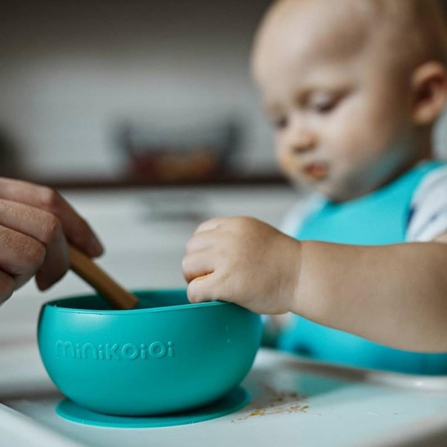 Miseczka silikonowa z pokrywką Minikoioi - zielona