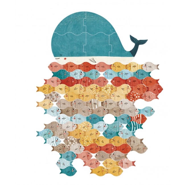 Układanka Londji - Wieloryb i rybki