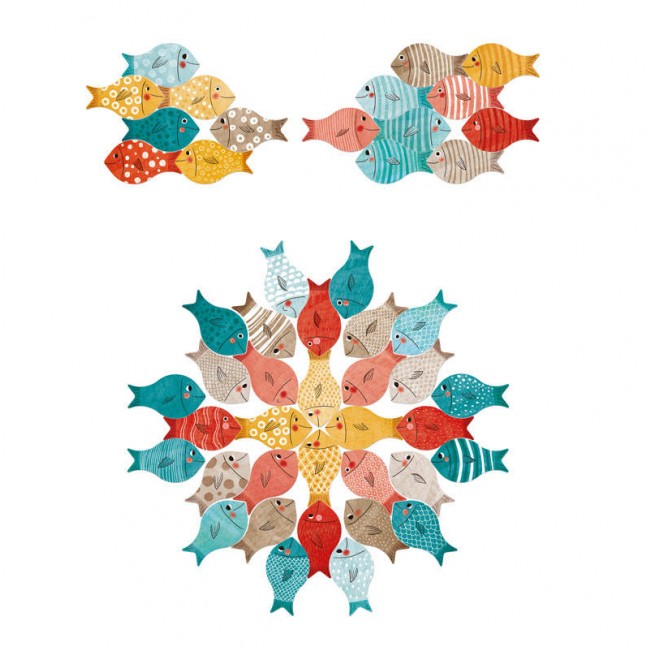 Układanka Londji - Wieloryb i rybki