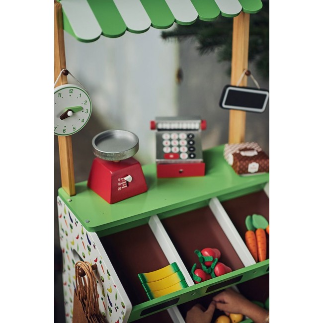 Sklep duży drewniany z 33 elementami Janod - Warzywniak