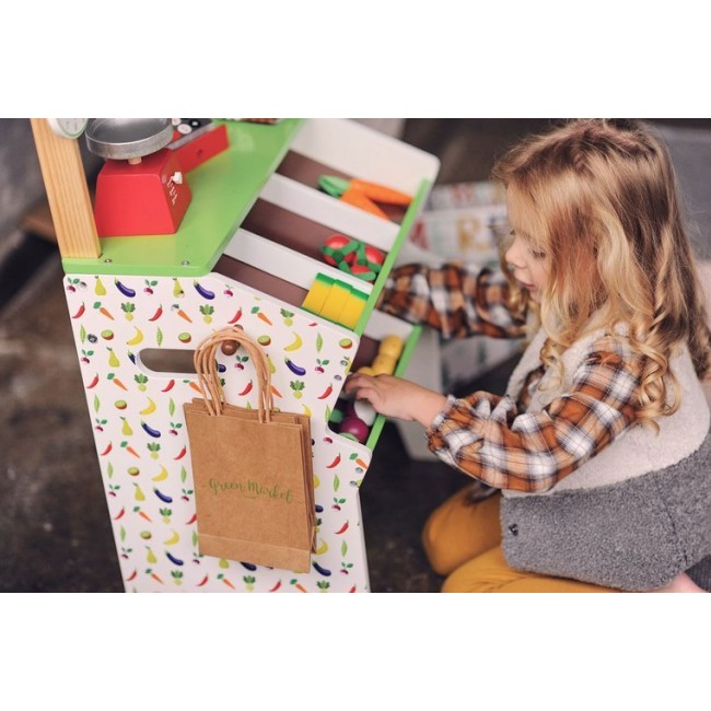 Sklep duży drewniany z 33 elementami Janod - Warzywniak