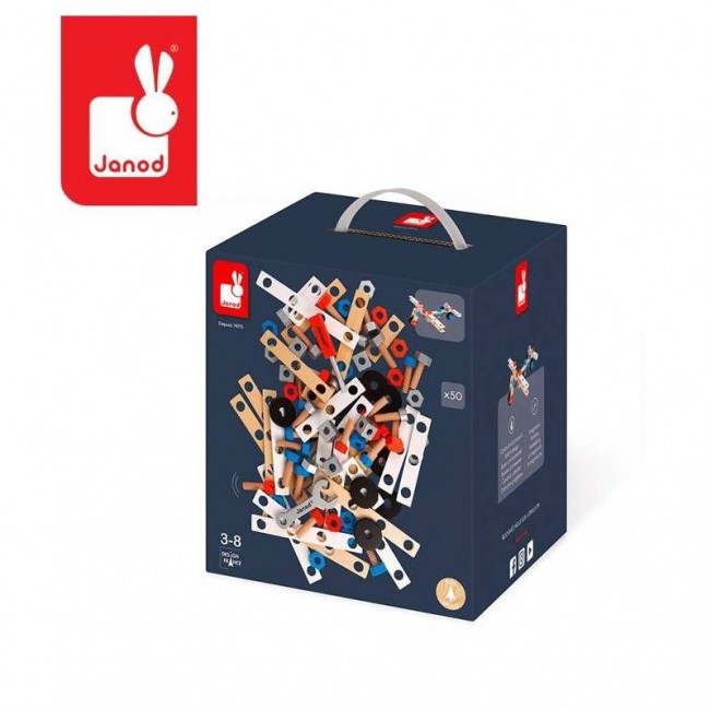 Zestaw konstruktora Janod Niebieski - 50 elementów