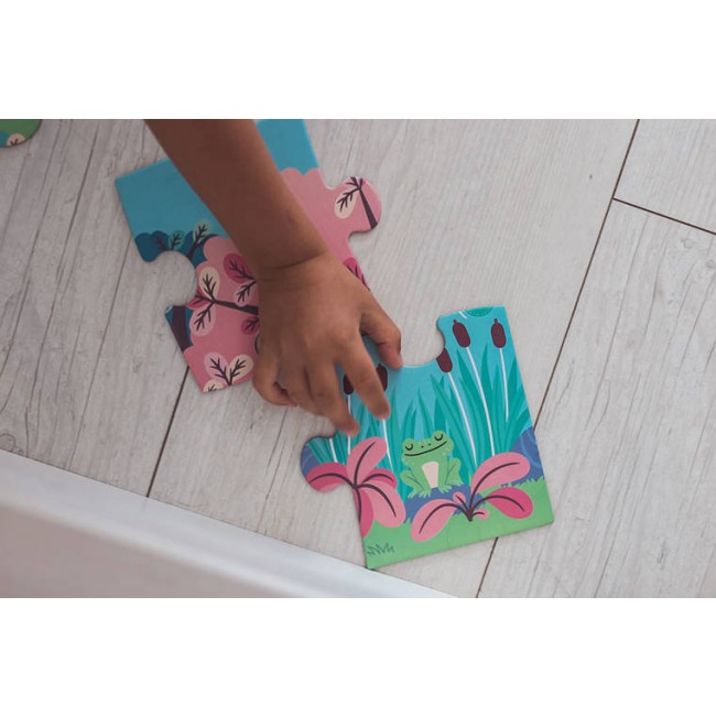 Świecące puzzle z mini-lampką UV Janod - Las 24 elementy 3+