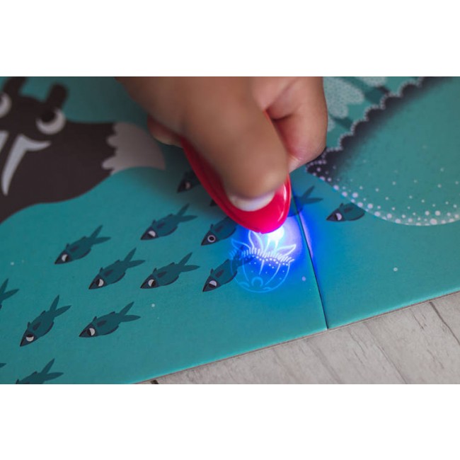 Świecące puzzle z mini-lampką UV Janod - Las 24 elementy 3+