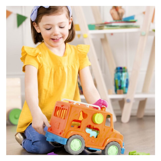 Ciężarówka Safari - z klockami sorterami Wonder Wheels Battat