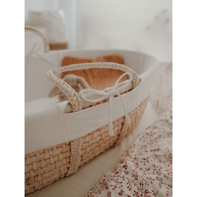 Wyściółka do Kosza Mojżesza AhojBaby - bawełna organiczna biała