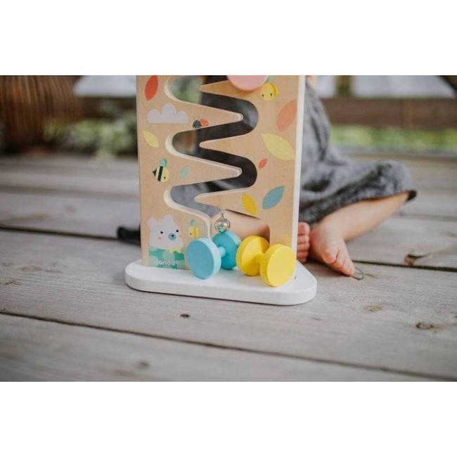 Drewniany tor zjeżdżalnia z dzwoneczkiem Janod - Pure