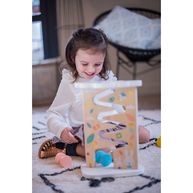 Drewniany tor zjeżdżalnia z dzwoneczkiem Janod - Pure