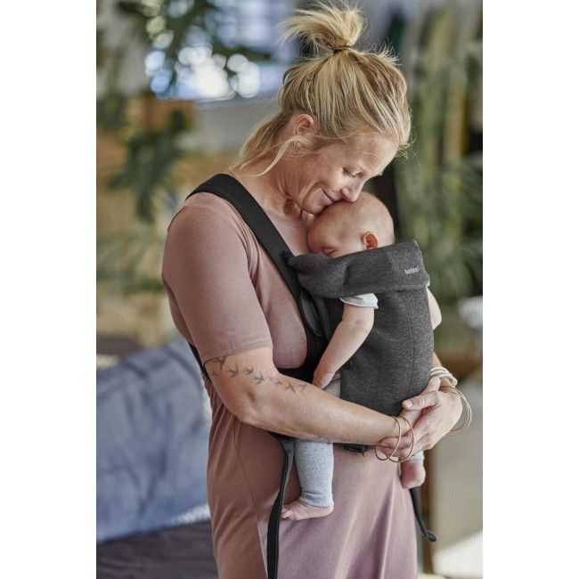 Nosidełko BABYBJORN MINI 3D Jersey - Szaroczarny