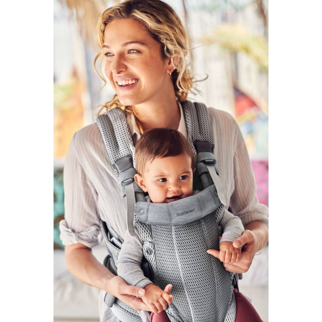 Nosidełko BABYBJORN Harmony 3D Mesh - Srebrny