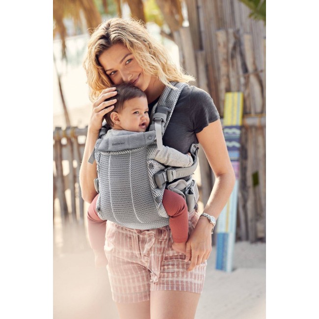 Nosidełko BABYBJORN Harmony 3D Mesh - Srebrny