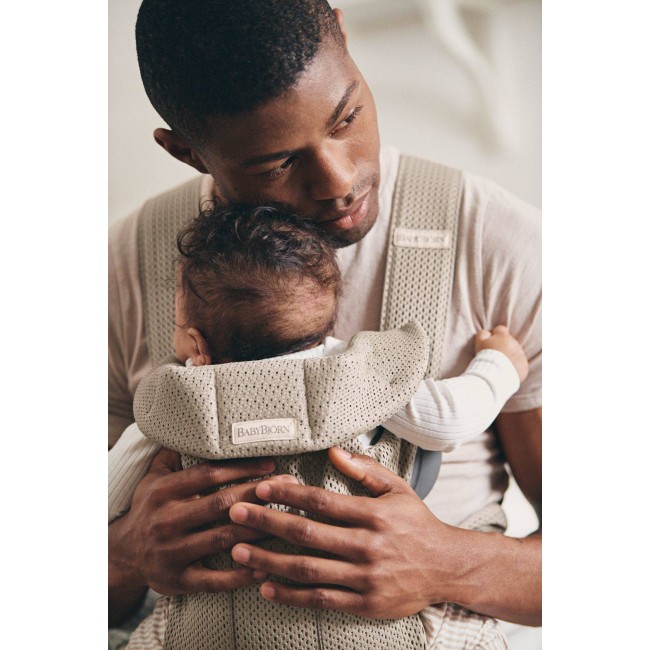 Nosidełko BABYBJORN MINI 3D Mesh - Szary Beż