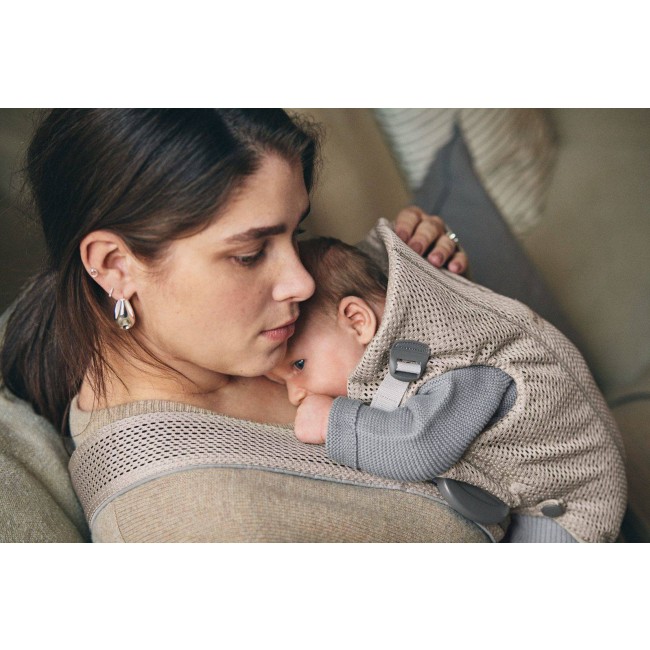Nosidełko BABYBJORN MINI 3D Mesh - Szary Beż