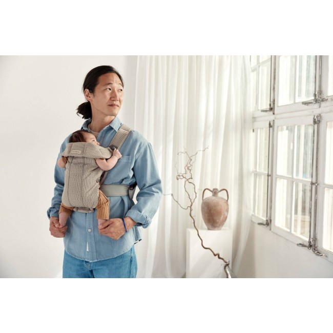 Nosidełko BABYBJORN MINI 3D Mesh - Szary Beż