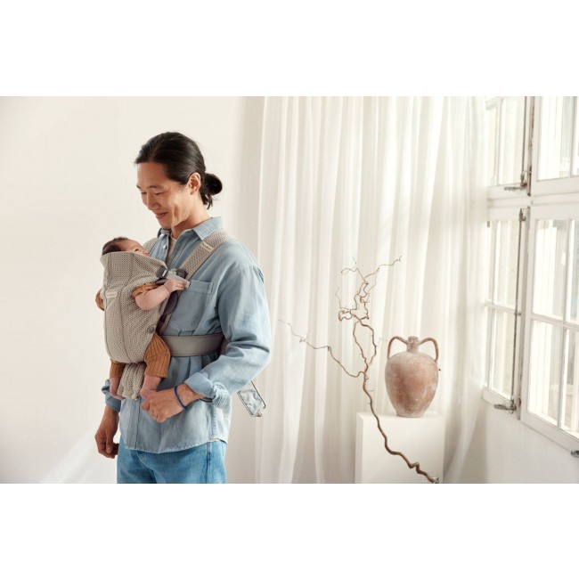 Nosidełko BABYBJORN MINI 3D Mesh - Szary Beż