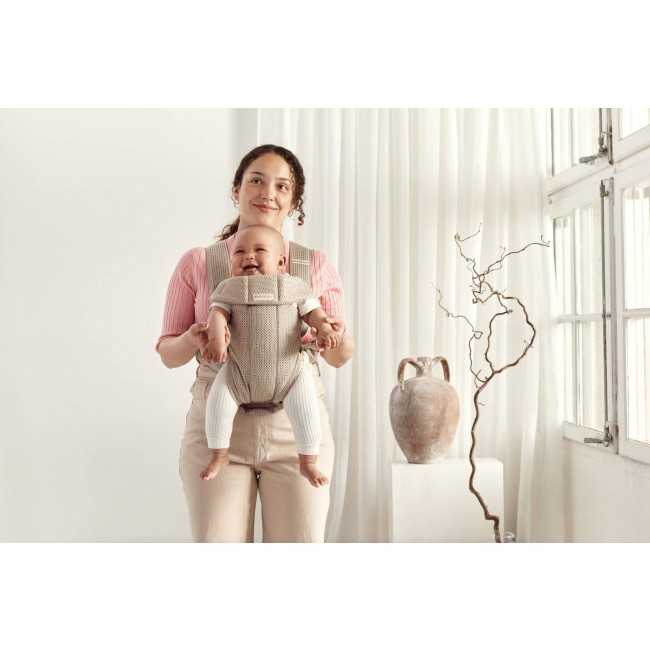 Nosidełko BABYBJORN MINI 3D Mesh - Szary Beż