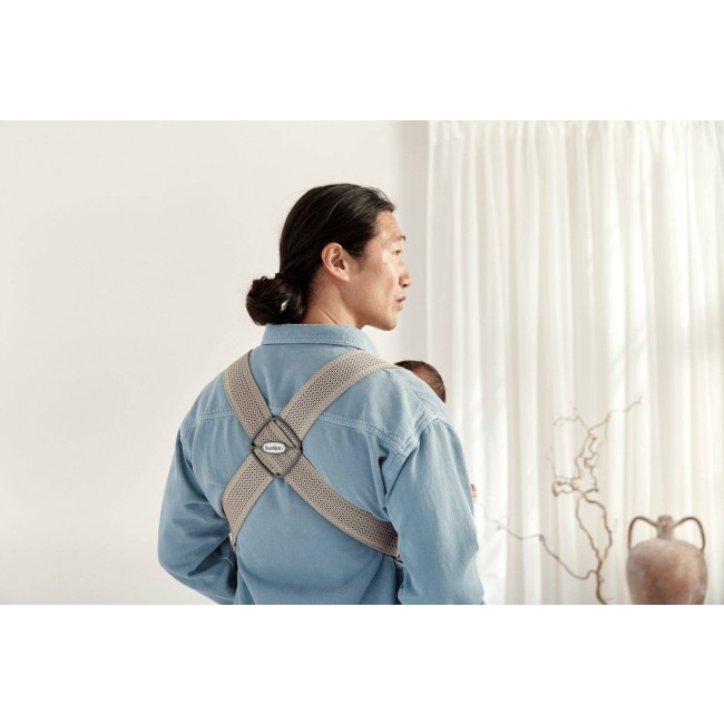 Nosidełko BABYBJORN MINI 3D Mesh - Szary Beż