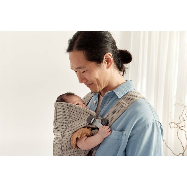 Nosidełko BABYBJORN MINI 3D Mesh - Szary Beż