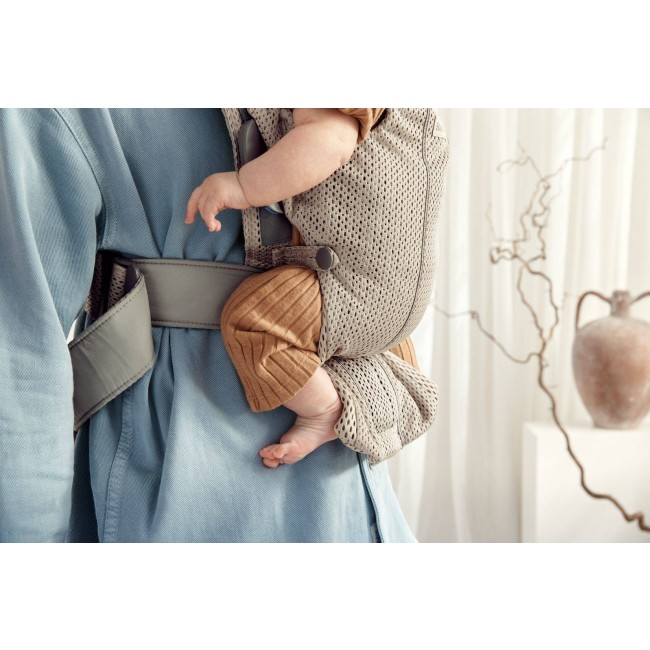 Nosidełko BABYBJORN MINI 3D Mesh - Szary Beż