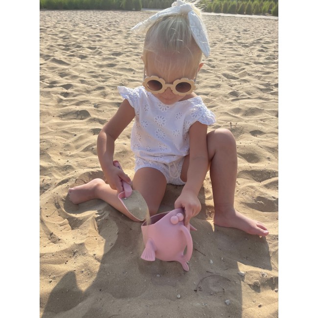 Silikonowy Czerpak Rozdymka Scrunch - Koralowy