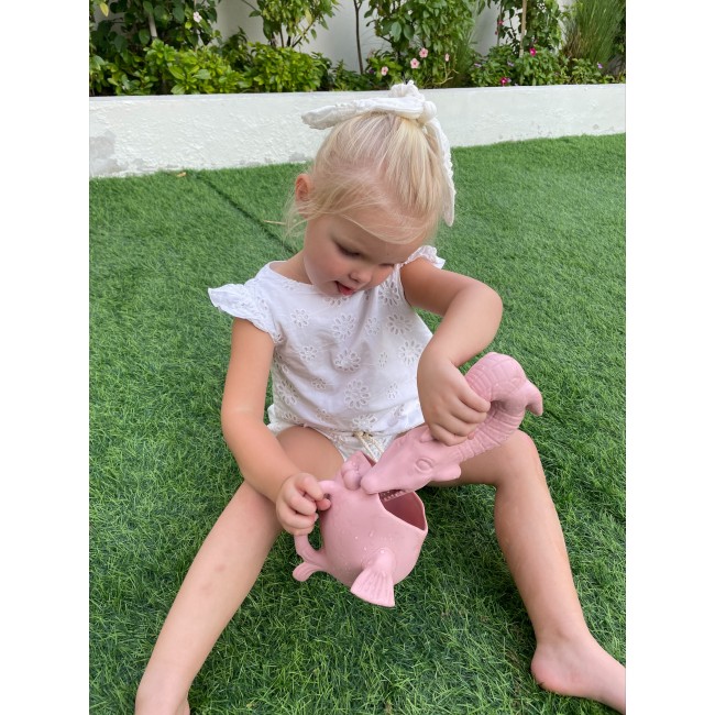 Silikonowa Konewka Krokodyl Scrunch - Pudrowy Róż