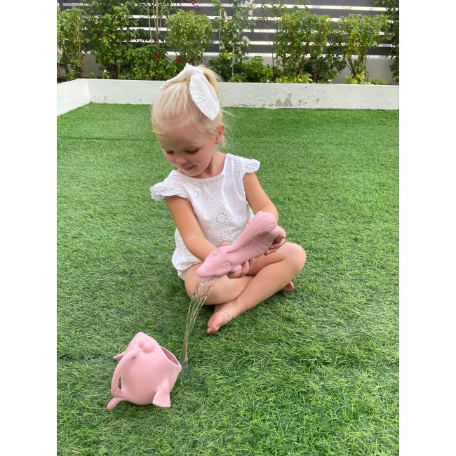 Silikonowa Konewka Krokodyl Scrunch - Pudrowy Róż