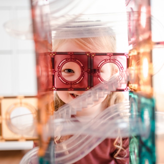 Klocki magnetyczne kulodrom Connetix - Pastel Ball Run Pack 106 el.