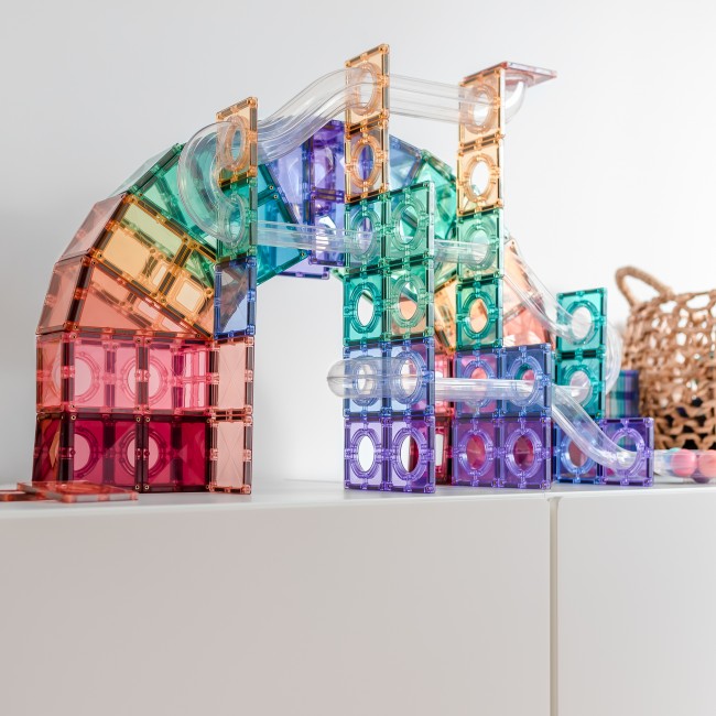 Klocki magnetyczne kulodrom Connetix - Pastel Ball Run Pack 106 el.