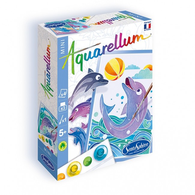 Zestaw do malowania Aquarellum Mini SentoSphere - Delfiny