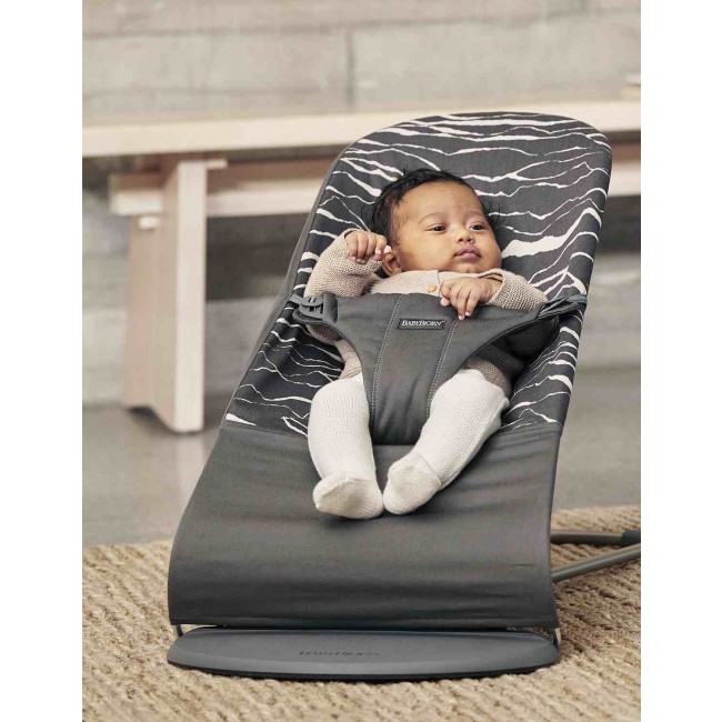 Leżaczek BABYBJORN BLISS COTTON - Antracyt/Landscape Print