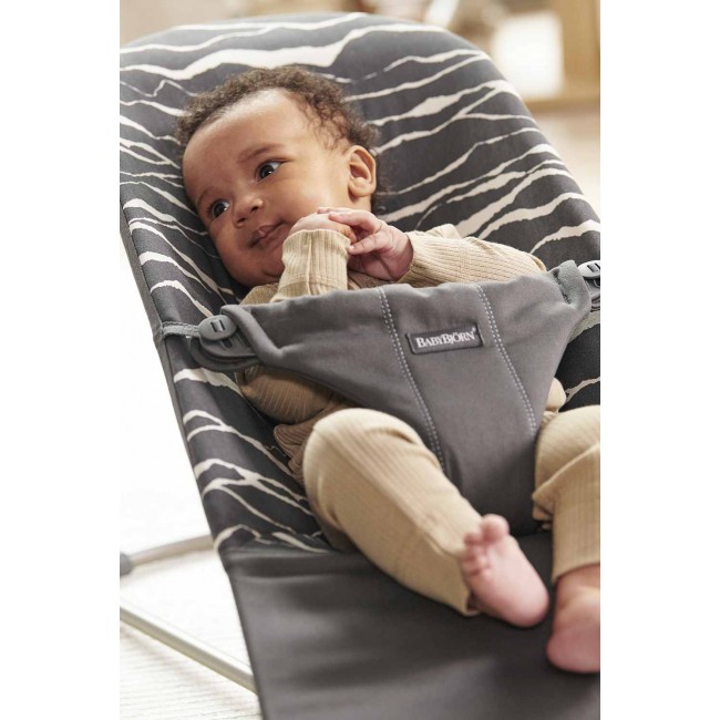 Leżaczek BABYBJORN BLISS COTTON - Antracyt/Landscape Print