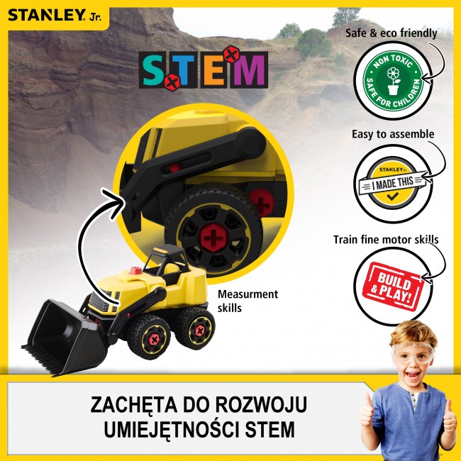 Koparka XL dla dzieci Stanley Jr. do złożenia