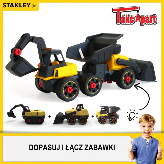 Koparka XL dla dzieci Stanley Jr. do złożenia