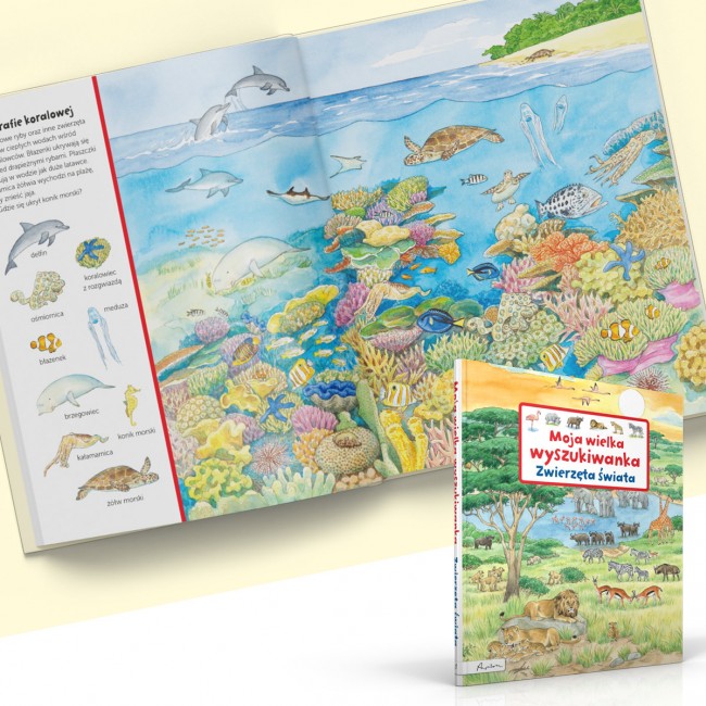 Książka "Moja wielka wyszukiwanka. Zwierzęta świata" wydawnictwo Papilon