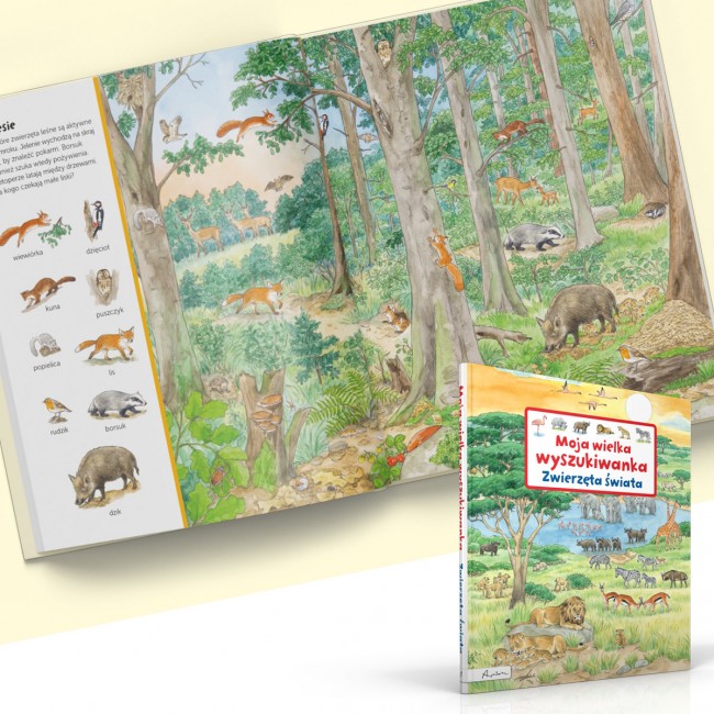 Książka "Moja wielka wyszukiwanka. Zwierzęta świata" wydawnictwo Papilon