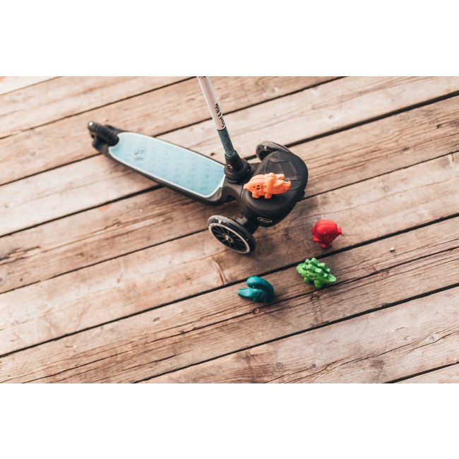 Hulajnoga trójkołowa ze świecącymi kółkami i odblaskową kierownicą 2+ SCOOTANDRIDE Highwaykick 2 Lifestyle - Reflective Steel