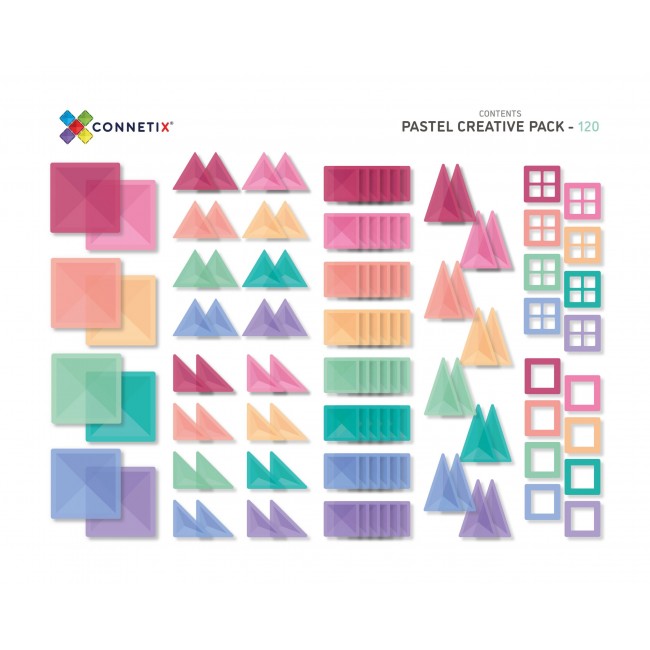 Klocki magnetyczne Connetix - Pastel Creative Pack 120 el.