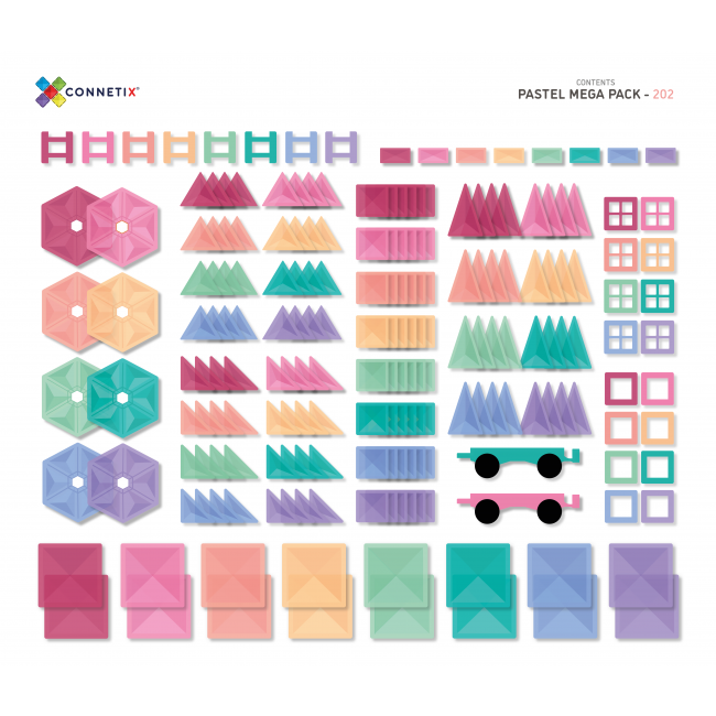 Klocki magnetyczne Connetix - Pastel Mega Pack 202 el.