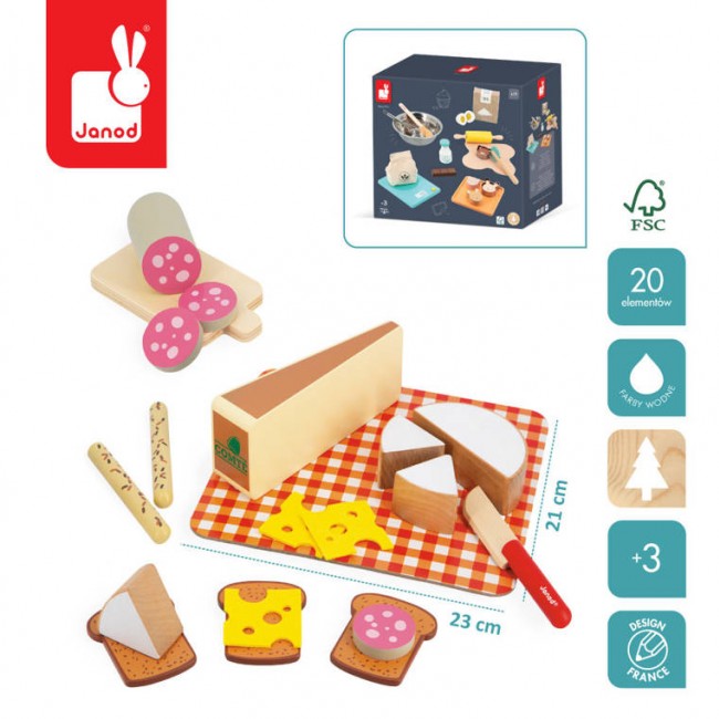 Zestaw Francuski aperitif deska serów i wędlin Janod