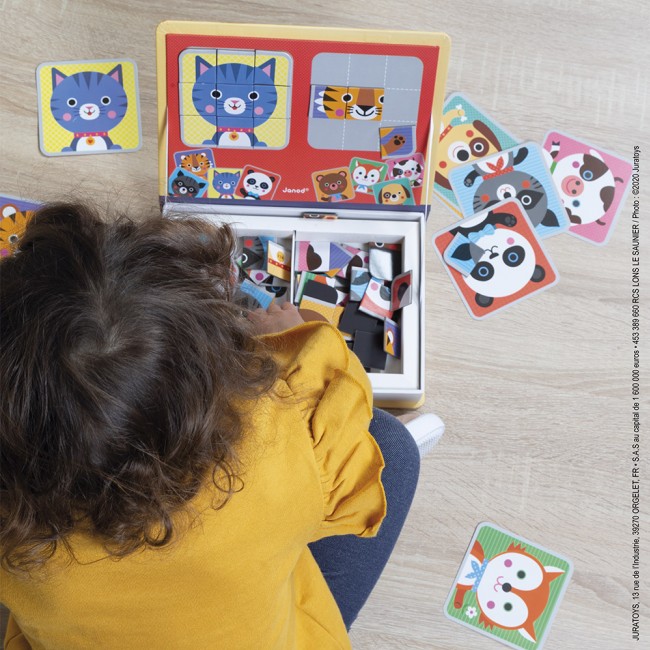 Magnetyczna układanka Magnetibook Janod - Puzzle zwierzątka