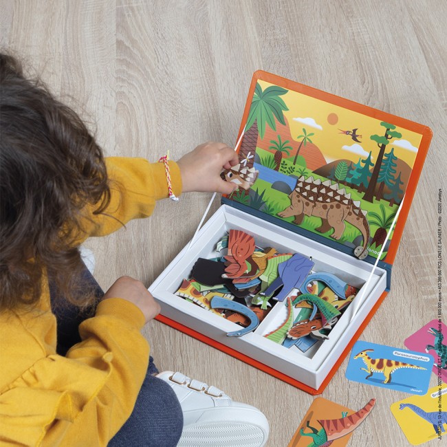 Magnetyczna układanka Magnetibook Janod - Dinozaury