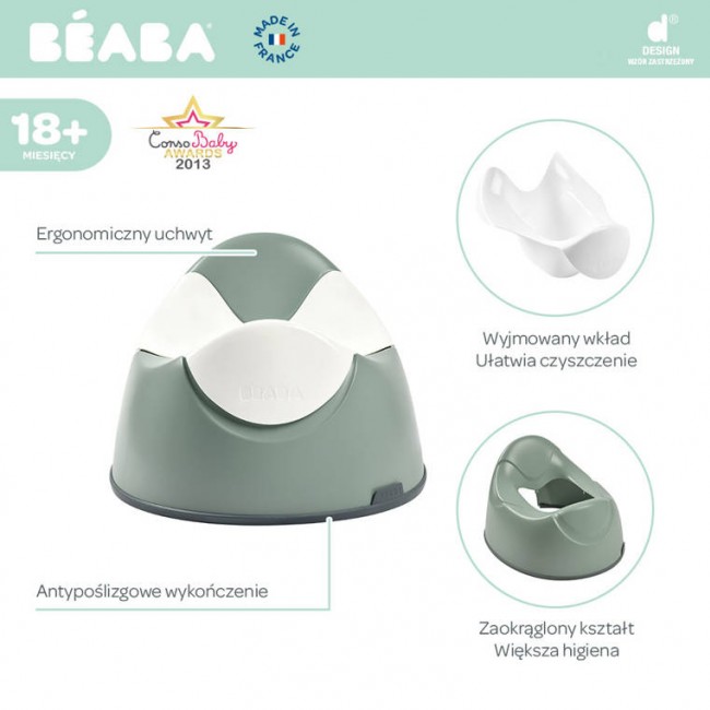 Nocnik z wyjmowanym wkładem Beaba - Sage Green