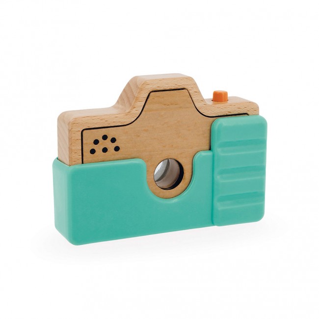 Drewniany aparat fotograficzny z dźwiękiem i lampą błyskową Janod