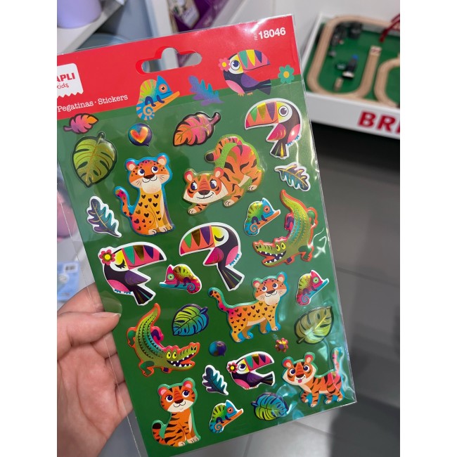 Naklejki metaliczne Apli Kids - Zwierzęta z dżungli