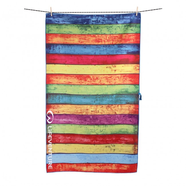 Ręcznik szybkoschnący SoftFibre Lifeventure - Striped Planks 150x90 cm