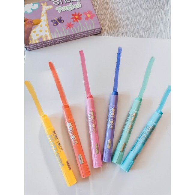 Farby w kredce Apli Kids - 6 pastelowych kolorów