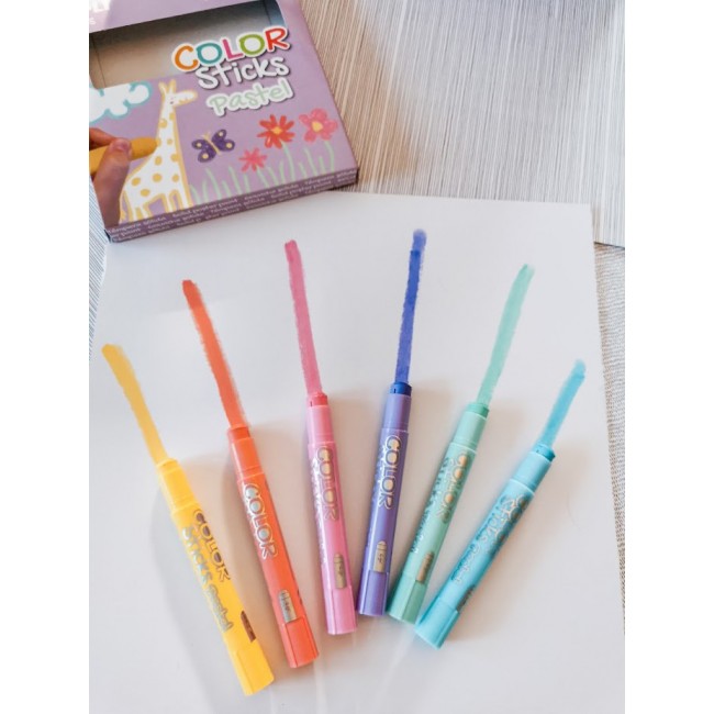 Farby w kredce Apli Kids - 6 pastelowych kolorów