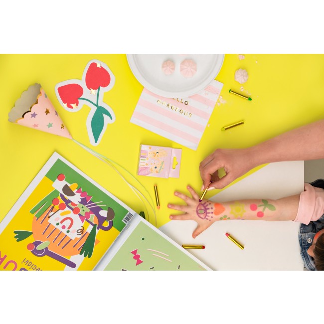 Kredki do malowania twarzy 6 szt. Party Deco - Neonowe