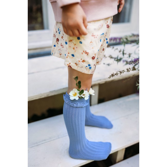 Podkolanówki Mono Baby Mama's Feet - Niebieskie 0-1 lat