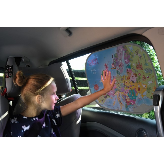 Osłonki przeciwsłoneczne z mapą Europy Tuloko - 2szt